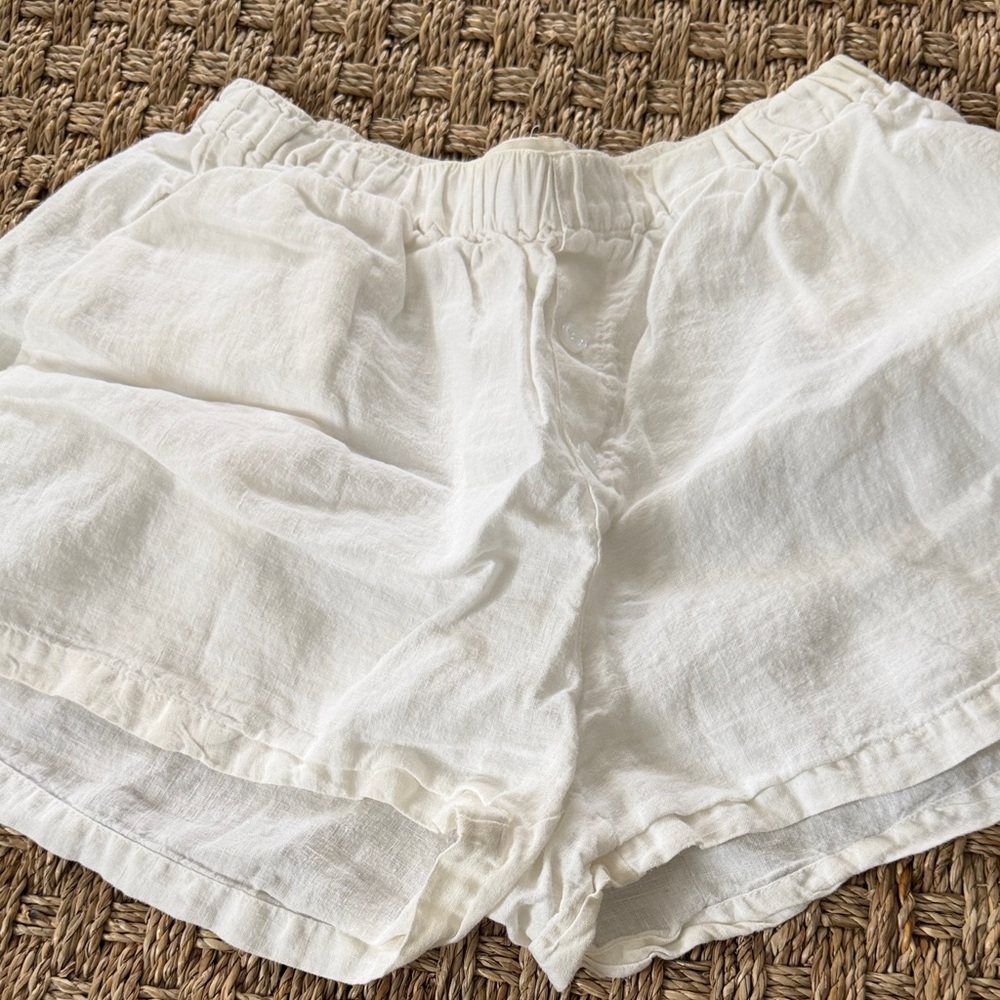 Parke White 100% Linen Shorts